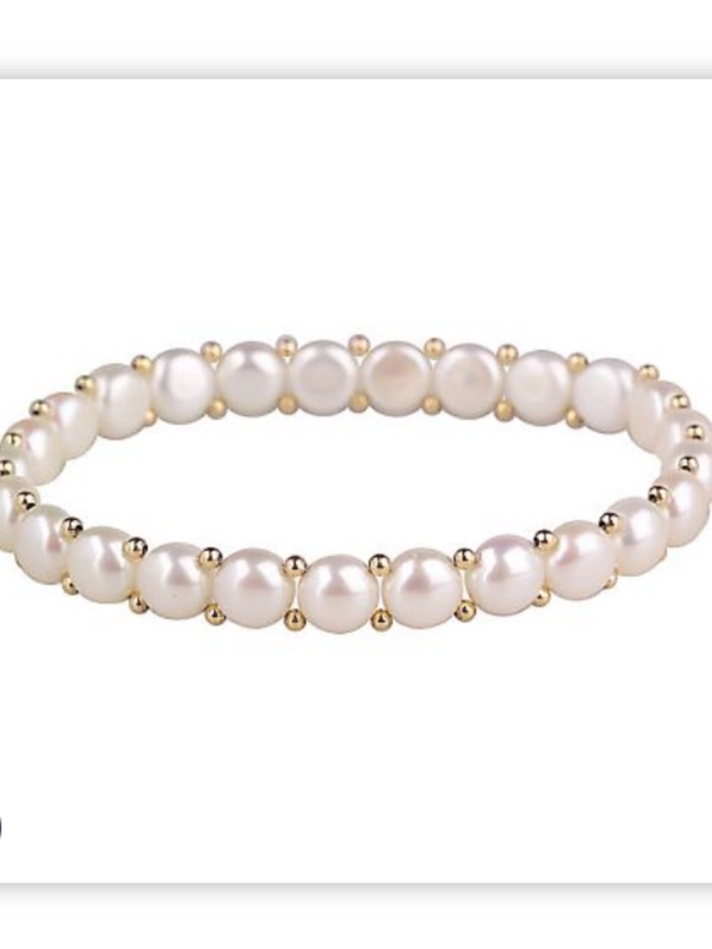 Honora Cultured Freshwater Pearl Stretch Button Bracelet/14K Yellow Gold/M/NWT! - Picture 3 of 6